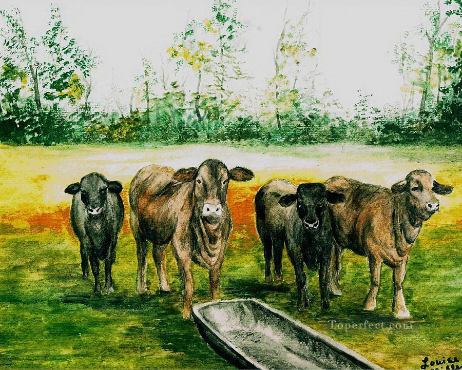 beefmaster cattle louise miller Oil Paintings
